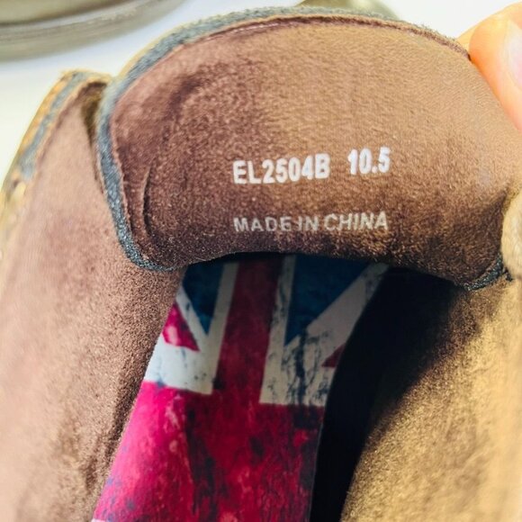 English Laundry Mens Chuck Size 10.5 Ankle Boots Brown Leather Wingtip EL2504B - Picture 13 of 15